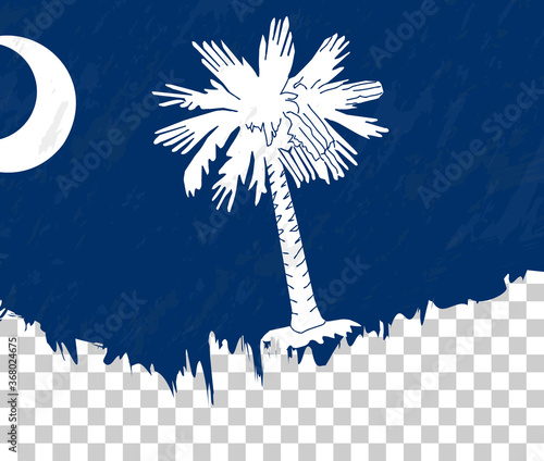 Grunge-style flag of South Carolina on a transparent background.