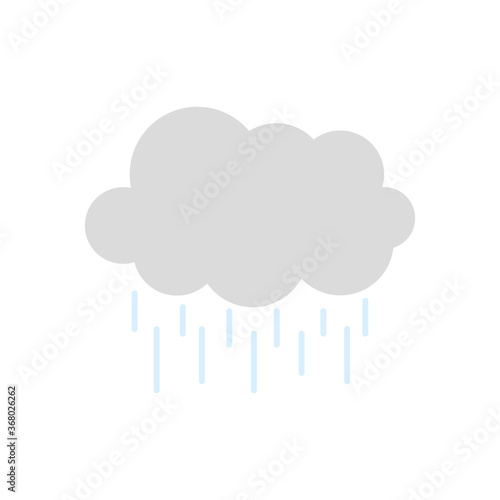 weather concept, cloud with raindrops, flat style