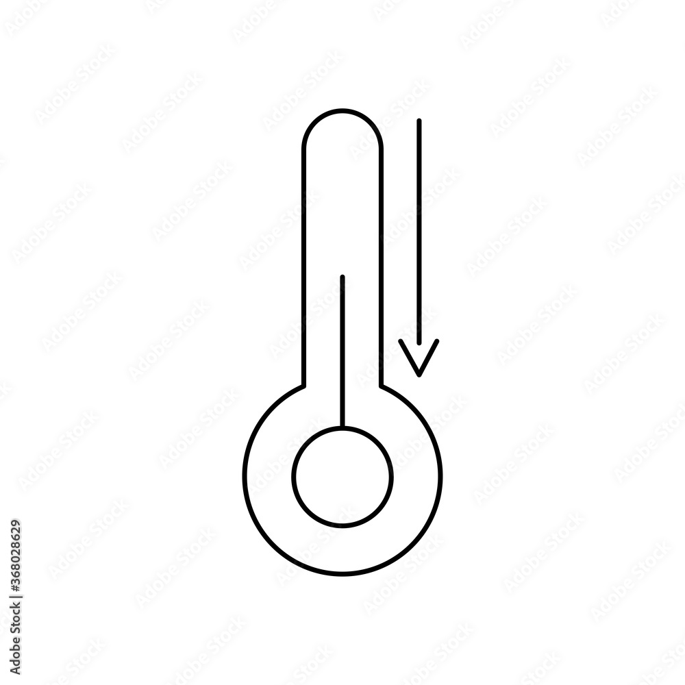 thermometer icon image, line style thermometer icon image, line style