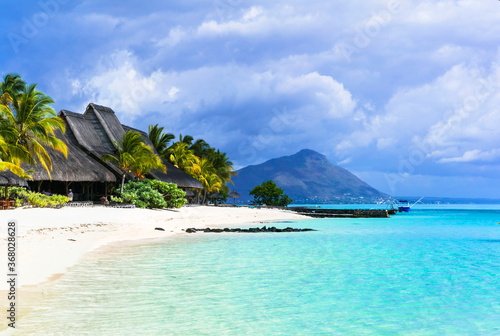 Tropical vacation in Mauritius beach island.