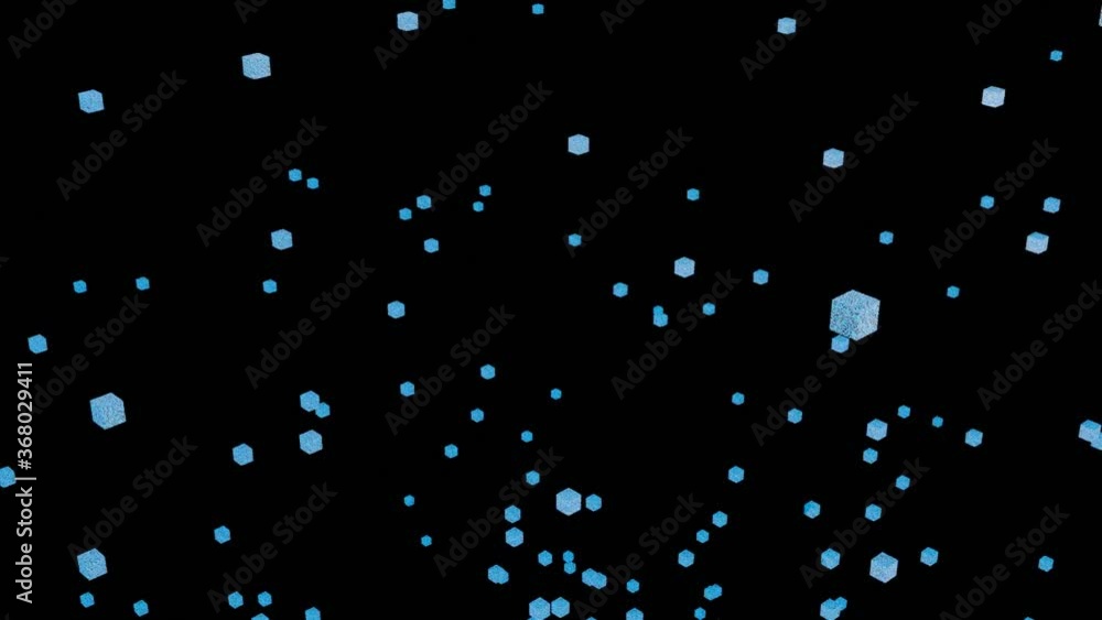 HD Video Of Blue Color Energy Cubes Particle Floating From Bottom To Top. Abstract Technology, Science, Engineering, and Artificial Intelligence Motion Background. 3D Rendering. HD Video Of Blue Color Energy Cubes Particle Floating From Bottom To Top. Abstract Technology, Science, Engineering, and Artificial Intelligence Motion Background. 3D Rendering.