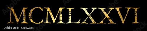 MCMLXXVI 1976 Roman (Distressed Gold)