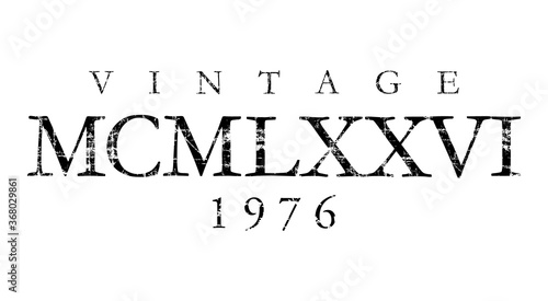 Foto Vintage MCMLXXVI 1976 Roman (Distressed Black)