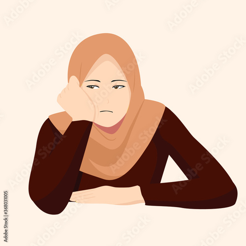 Muslim women feel bored and sleepy, Islamic women wear the hijab