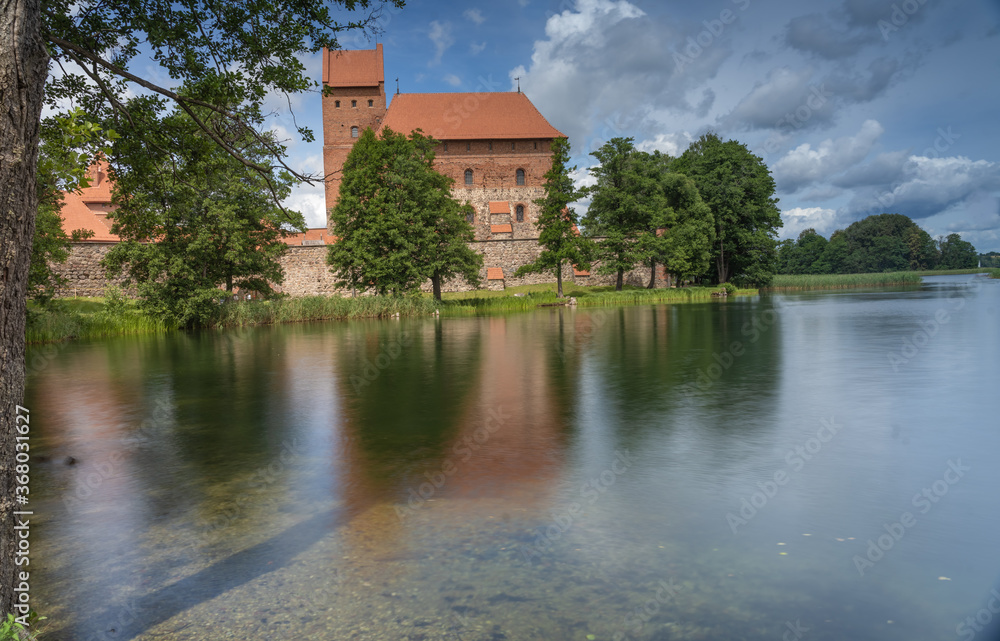 Trakai Island Castle, Trakai, Lithuania, on an island in Lake Galve. Built in the 14th c. it was was one of the main centers of the Grand Duchy of Lithuania