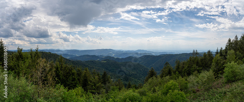 Panoramic landscape view of the Black Forest, Germany