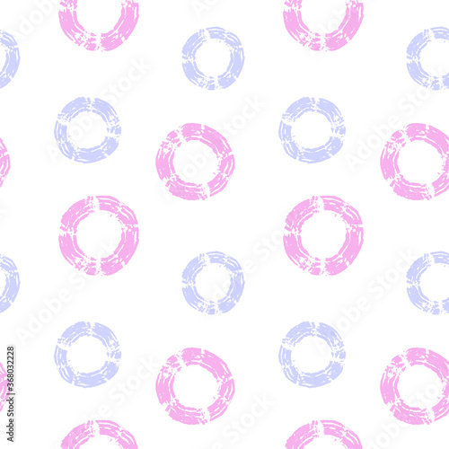 Seamless trendy abstract simple circles pattern. Pastel blue and pink colors  textures  simple design. Vector illustration. Applicable for backgrounds  wrapping paper  textile concepts.