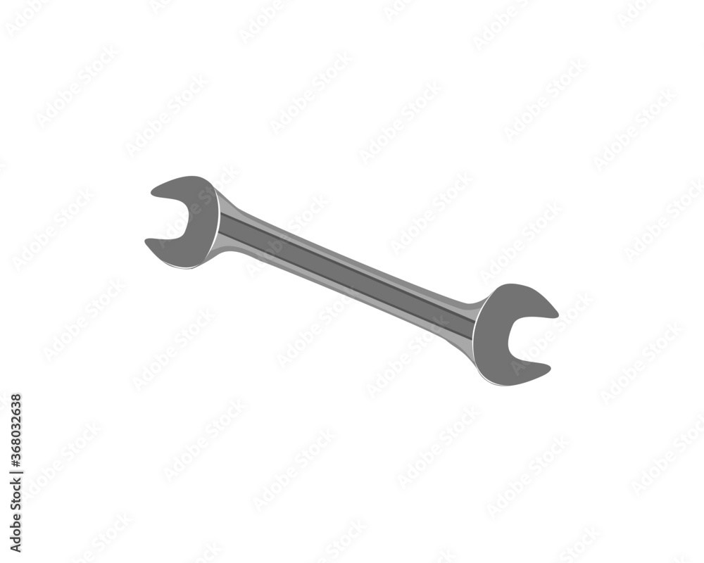 Spanner or wrench isolated on white background. Icon vector illustration. Spanner or wrench isolated on white background. Icon vector illustration.