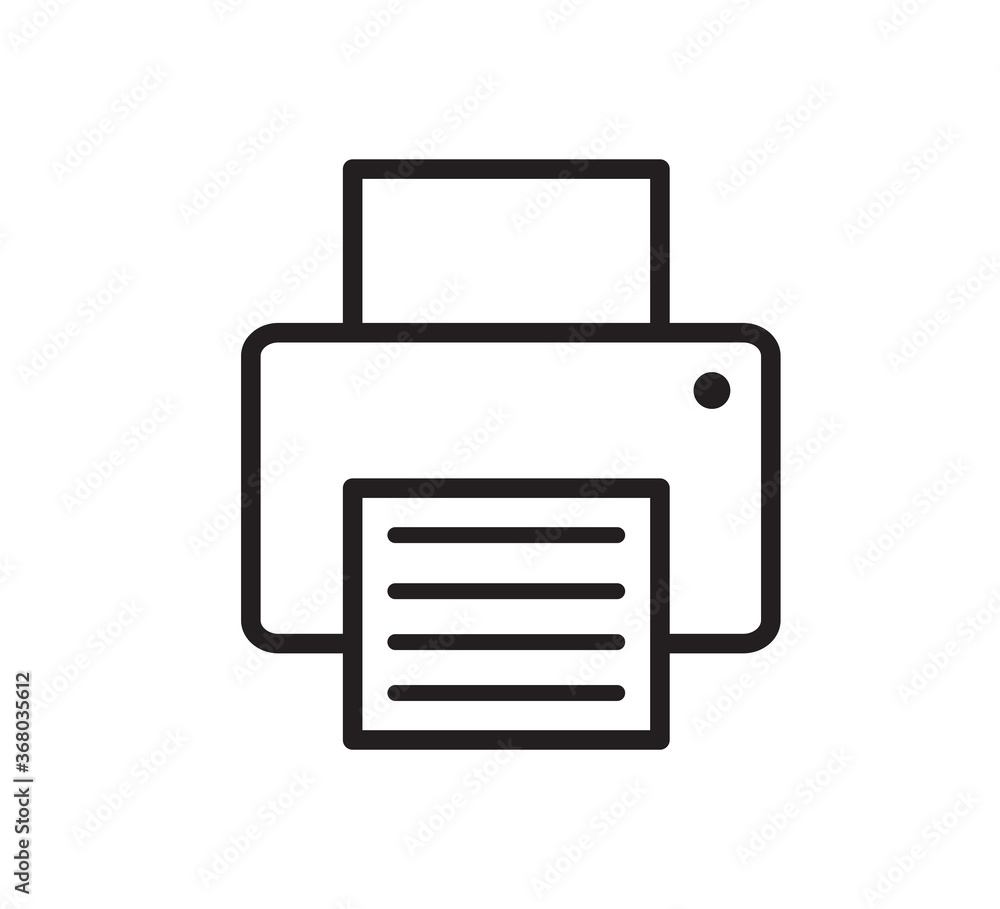 Printer icon flat style logo template Printer icon flat style logo template