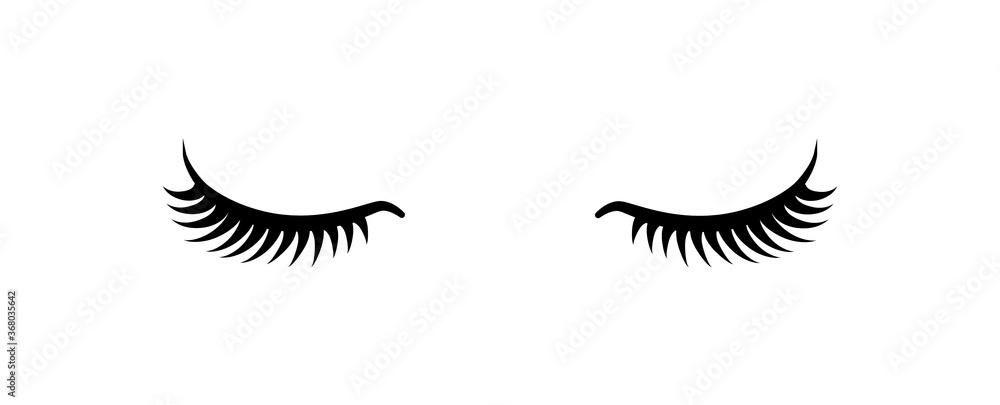 Φωτογραφία Black false eyelashes icon. Beauty product for eyelash extension