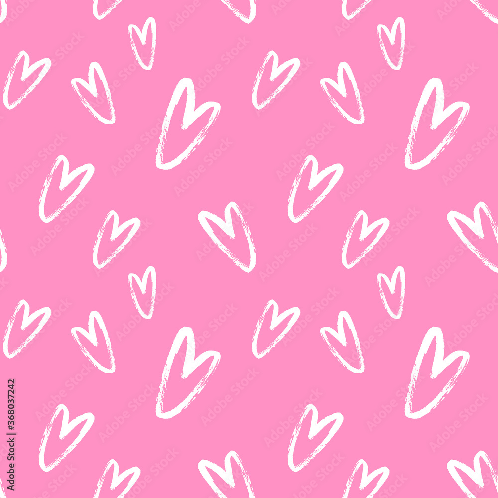 Pink hearts cute trendy seamless pattern with texture. Applicable for paper or textile print, web and other backgrounds. Pink hearts cute trendy seamless pattern with texture. Applicable for paper or textile print, web and other backgrounds.