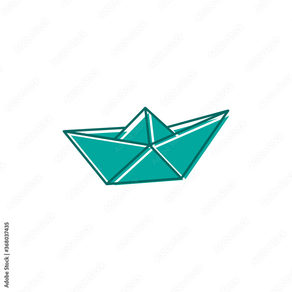 Paper boat or ship vector icon isolated on white background. Paper boat or ship vector icon isolated on white background.