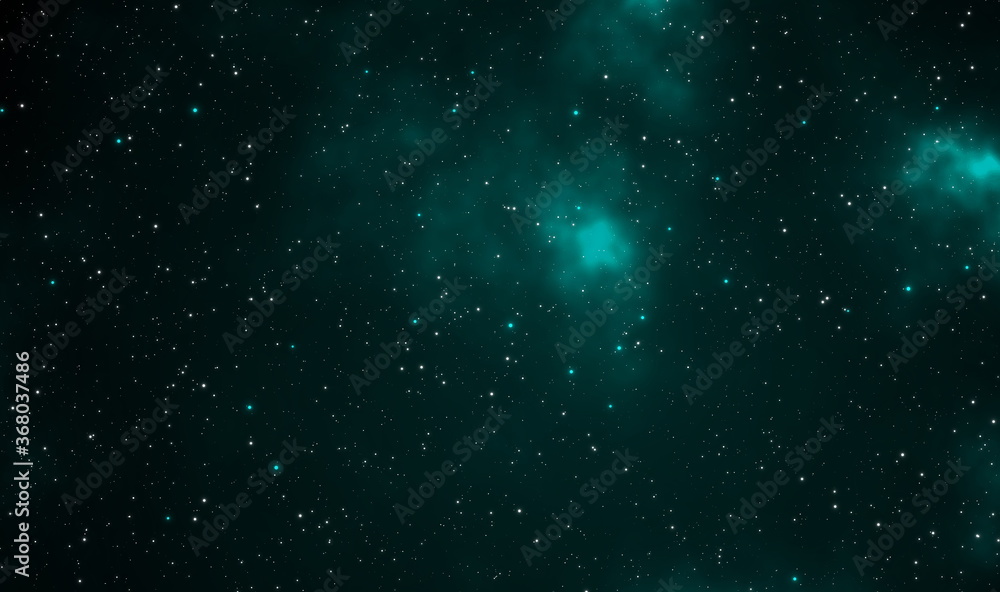 Spacescape illustration design with cosmos, nebula, and stars field