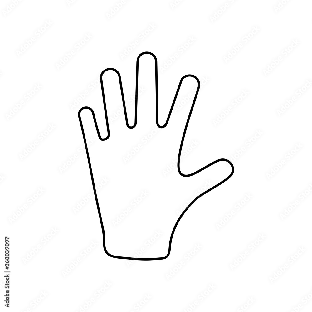 Obraz premium protesting concept, open hand icon, line style