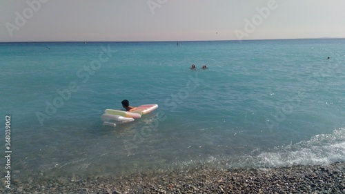 Canvas Print surfing on the beach in France