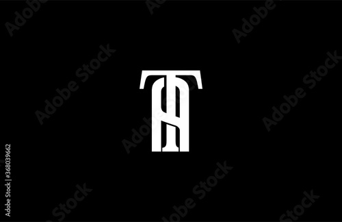 Elegant Vector Linked Minimalist Letter TA Logo Design photo