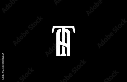 Elegant Vector Linked Minimalist Letter TA Logo Design