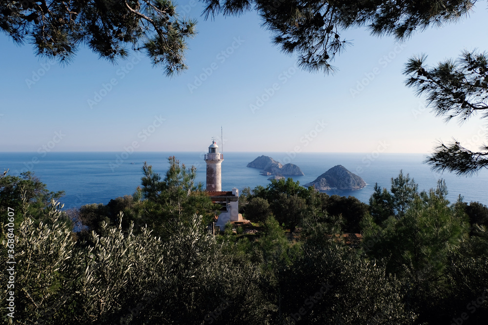 Lighthouse Gelidonya Feneri and the island