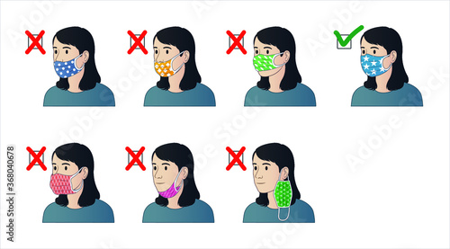 What not to do while wearing masks. Mistakes people make when wearing face masks. Avoid mistakes when wearing face masks.