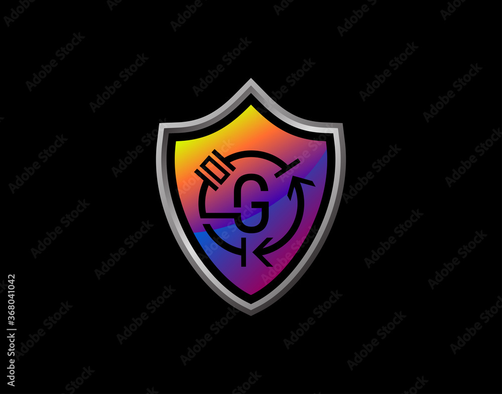 Electro Shield G Letter Logo With Electrical Code and Modern Shield Design. Security G Icon Protection Design Template. Electro Shield G Letter Logo With Electrical Code and Modern Shield Design. Security G Icon Protection Design Template.