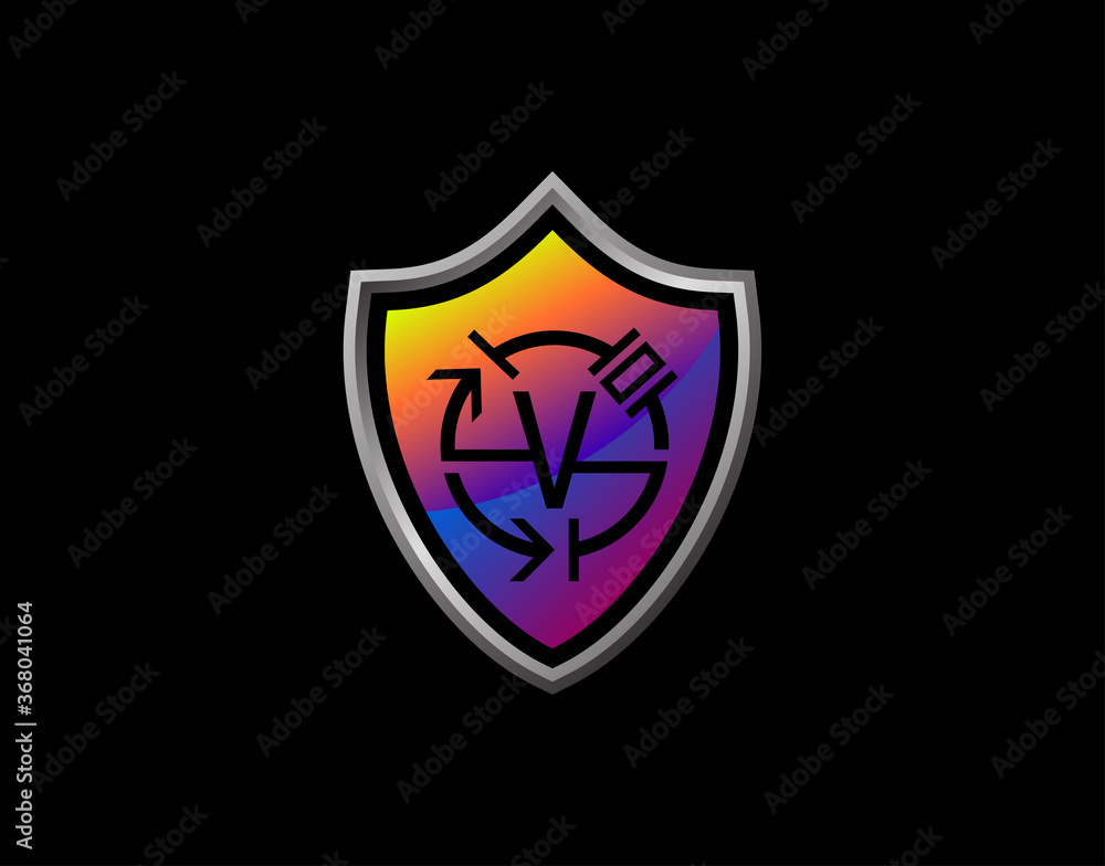 Electro Shield V Letter Logo With Electrical Code and Modern Shield Design. Security V Icon Protection Design Template. Electro Shield V Letter Logo With Electrical Code and Modern Shield Design. Security V Icon Protection Design Template.