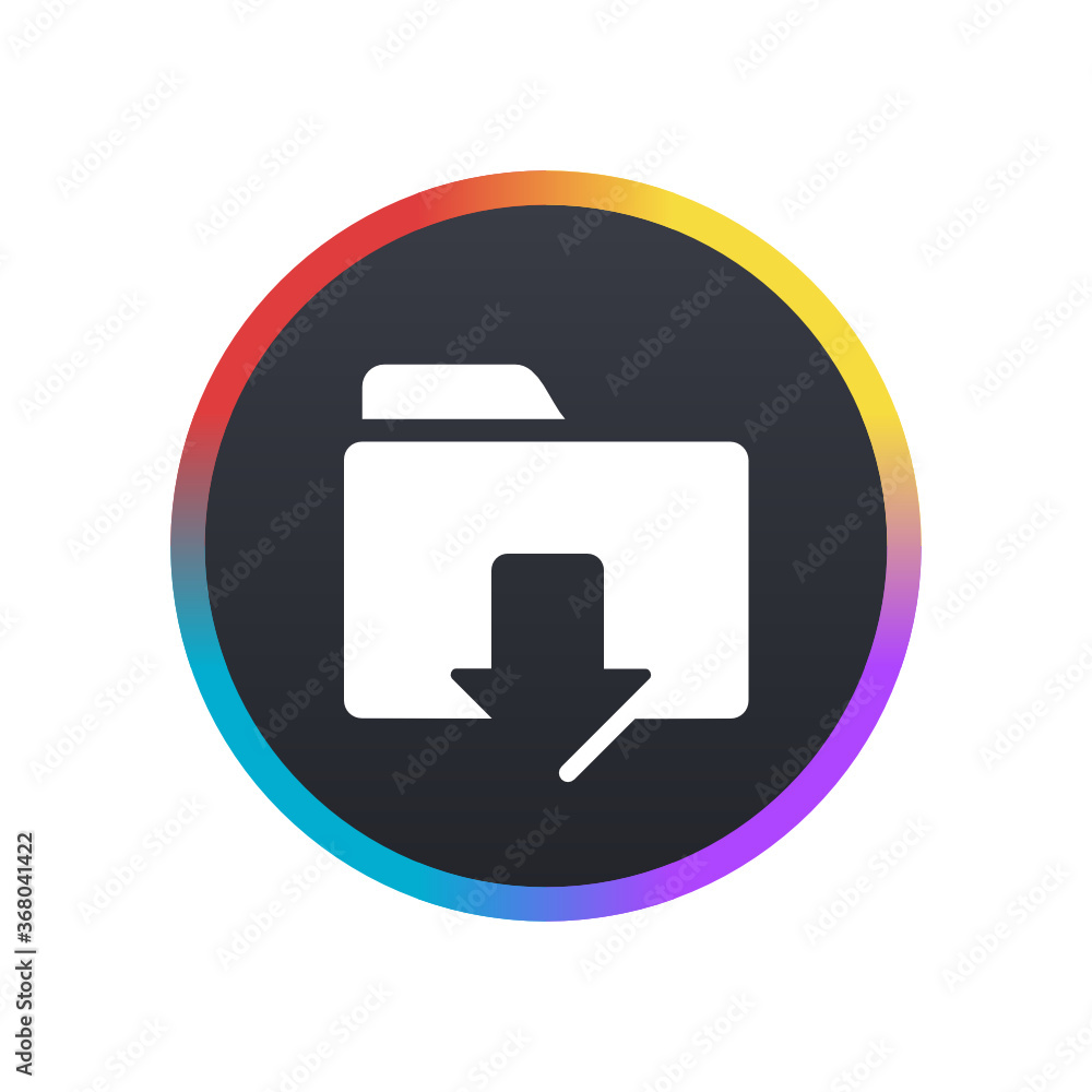 Obraz premium Download Folder - Push Button