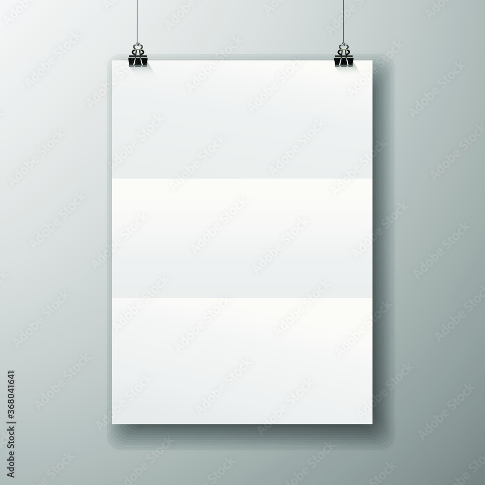 Empty poster template. A poster, a piece of paper hanging on the wall. Advertising banner layout of the exhibition stand, blank page of the Billboard images for printing Empty poster template. A poster, a piece of paper hanging on the wall. Advertising banner layout of the exhibition stand, blank page of the Billboard images for printing