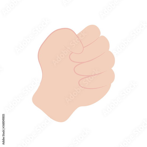 protest concept, fist hand gesture icon, flat style