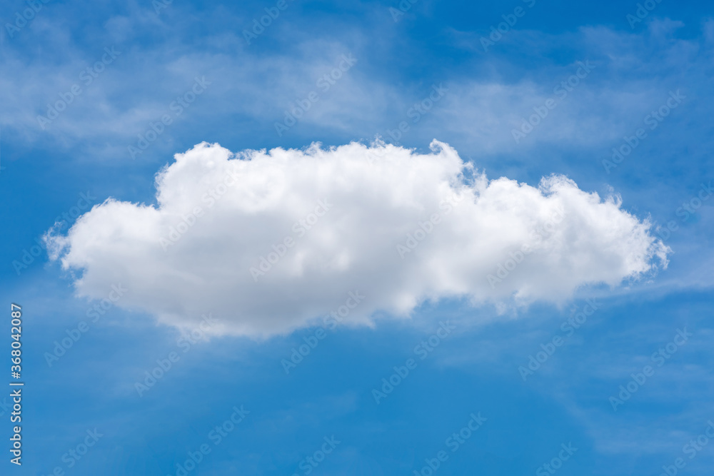 Single nature white cloud on blue sky background in daytime, photo of nature cloud for freedom and nature concept. Single nature white cloud on blue sky background in daytime, photo of nature cloud for freedom and nature concept.