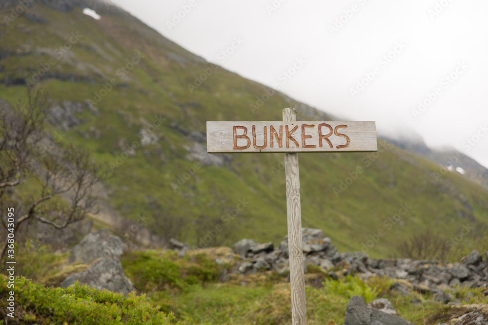 Sign reading Bunkers