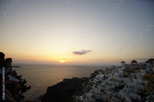 Twilight, Beautiful sunset of Santorini island, Oia, Greece, Europe © Hirotsugu