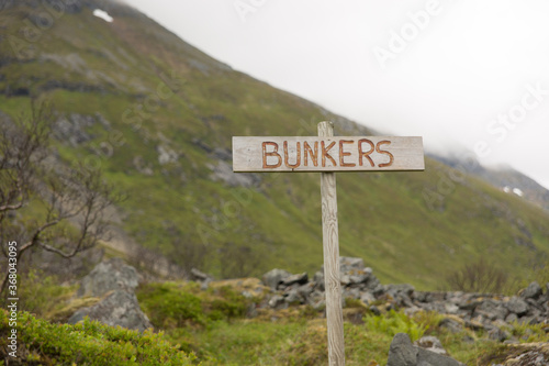 Sign reading Bunkers