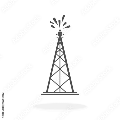 Oil Rig Icon or Logo Vector Illustration