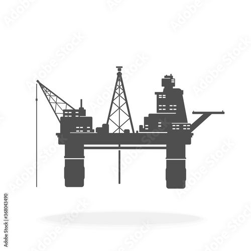 Oil Platform Icon or Logo Vector Illustration