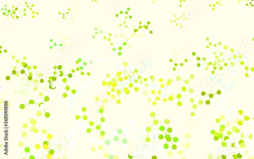 Light Green, Yellow vector pattern with artificial intelligence network.