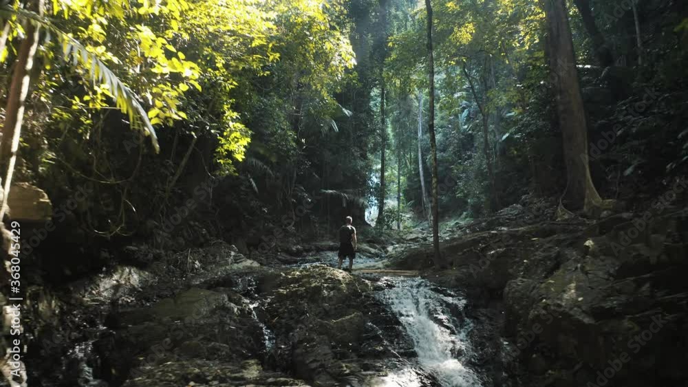 Drone aerial shot at Huay To Waterfall, Krabi, Thailand Drone aerial shot at Huay To Waterfall, Krabi, Thailand