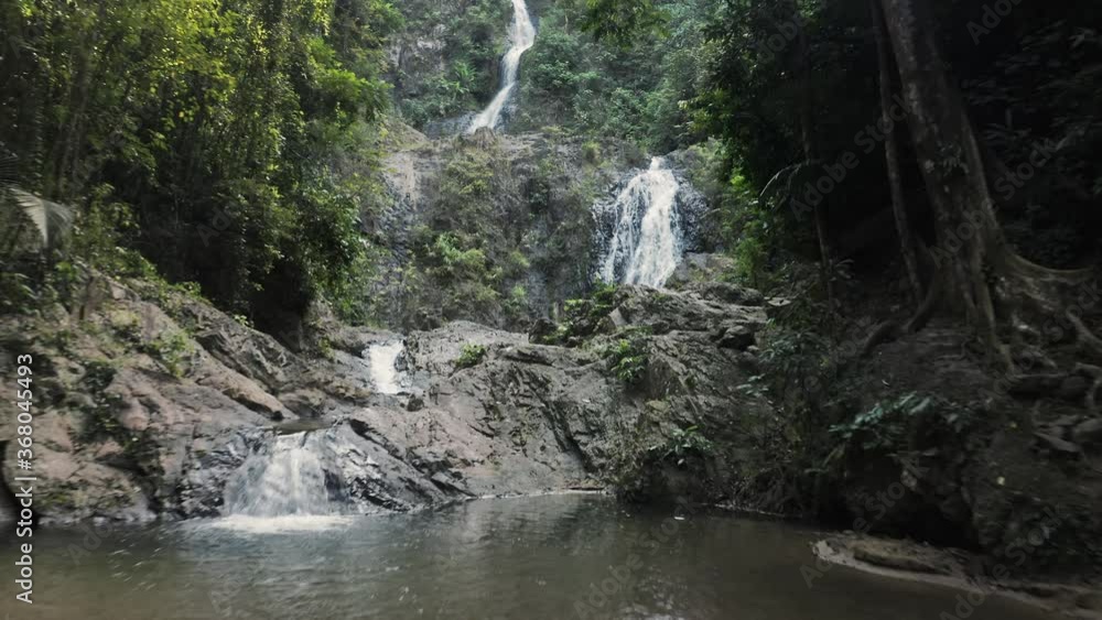 Drone aerial shot at Huay To Waterfall, Krabi, Thailand Drone aerial shot at Huay To Waterfall, Krabi, Thailand