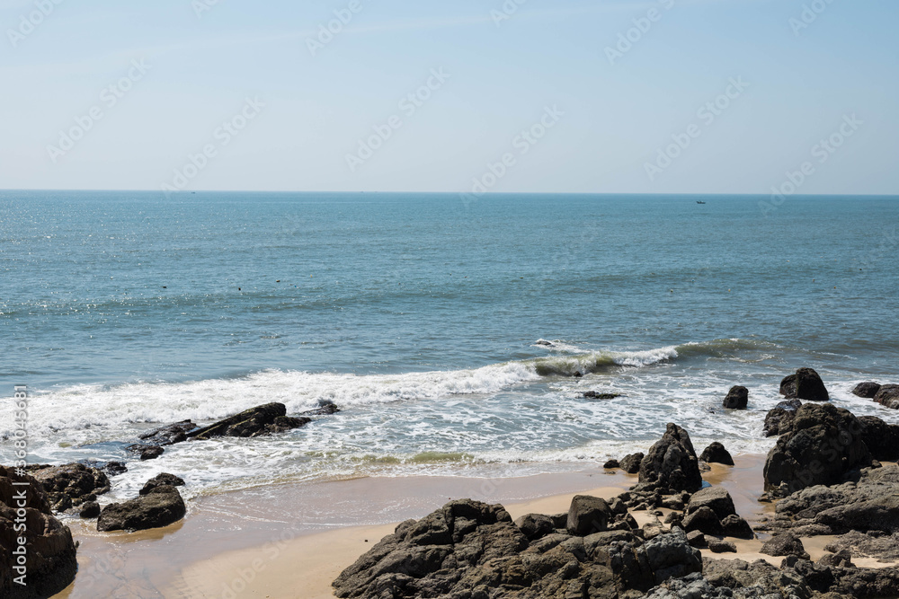 MUI NE / VIETNAM - December 28, 2019 : view of the beach, sea, sand MUI NE / VIETNAM - December 28, 2019 : view of the beach, sea, sand
