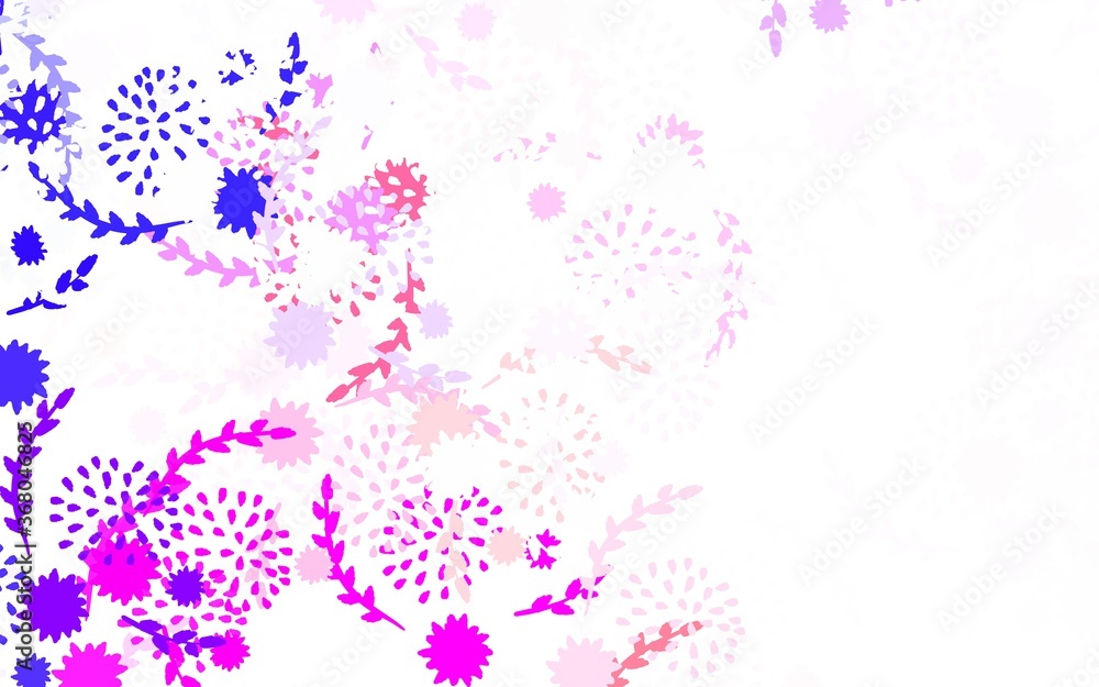 Light Blue, Red vector natural backdrop with flowers