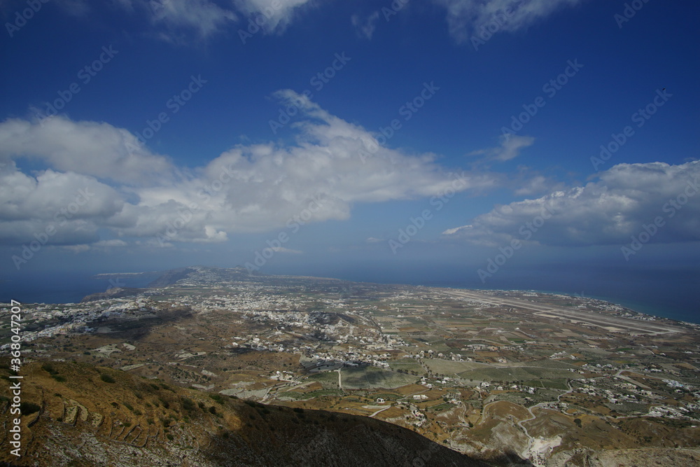 The beautiful landscape of Santorini island in Greece, Europ