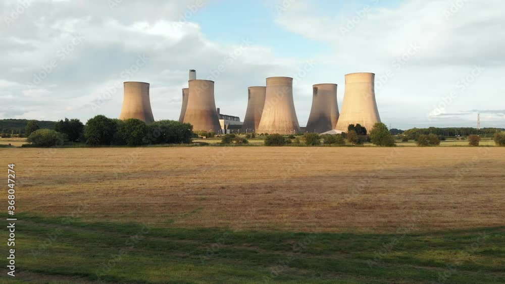 Drone view of Ratcliffe on Soar, a massive coal powered power station in Nottinghamshire, England, United Kingdom Drone view of Ratcliffe on Soar, a massive coal powered power station in Nottinghamshire, England, United Kingdom