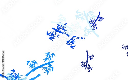 Light Blue, Green vector doodle pattern with branches.