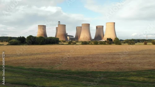 Drone view of Ratcliffe on Soar, a massive coal powered power station in Nottinghamshire, England, United Kingdom photo