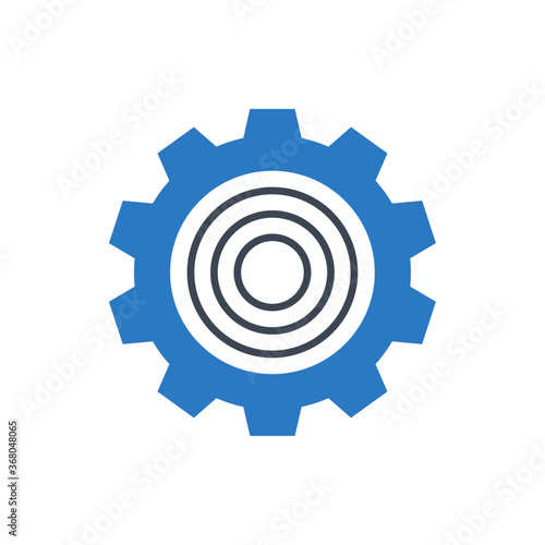 Gear Related Vector Glyph Icon. Isolated on White Background. Vector Illustration.