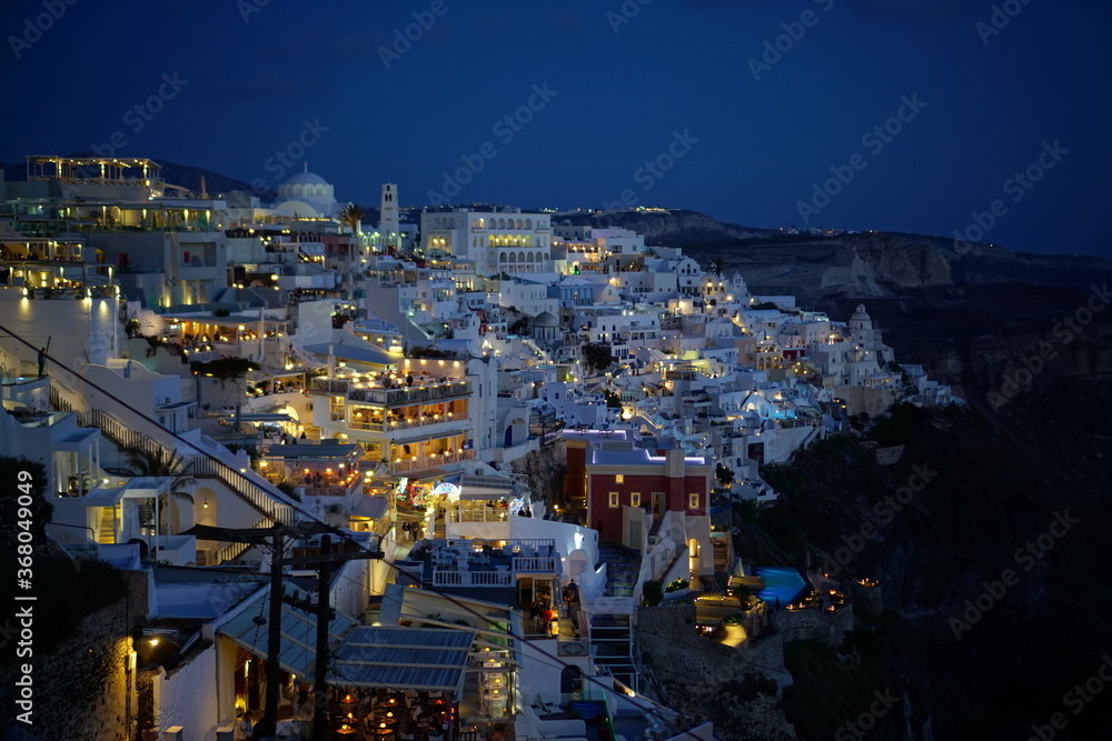 the beautiful town on the cliff, Santorini island in Greece, Europe
