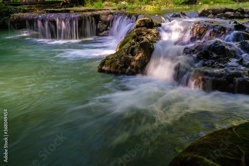 Waterfall in tropical rainforest southern of Thailand