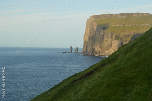 The dramatic and charming nature and mountains on the Faroe Islands