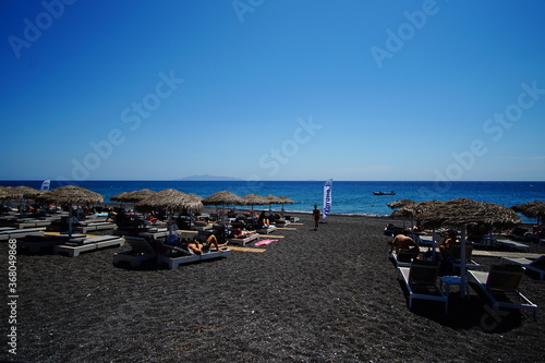 beautiful beach of Santorini island in Greece, Europe