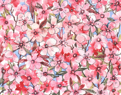 watercolor pattern cherry blossom