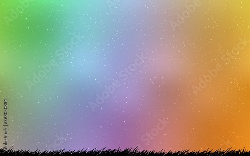 Light Multicolor vector texture with milky way stars. Space stars on blurred abstract background with gradient. Template for cosmic backgrounds.